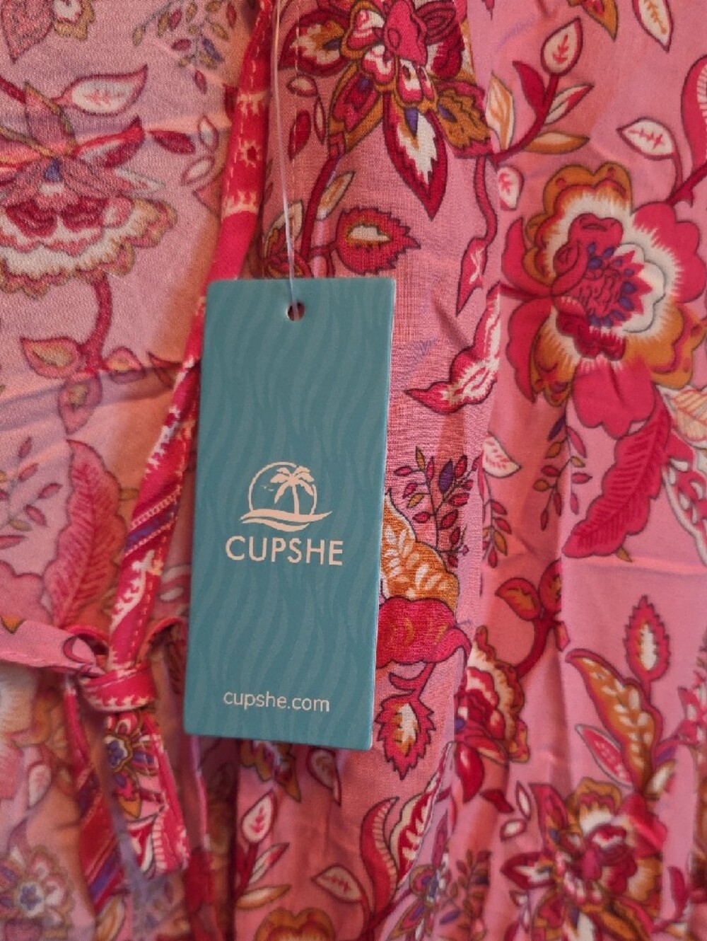 0213 Cupshe Paisley Floral Print Back Tie Mini Dress - Picture 4 of 4